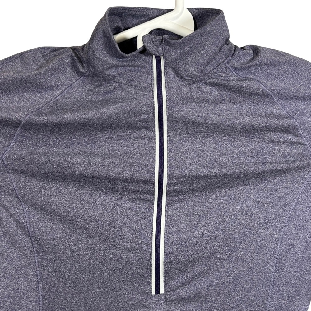 Hind‎ Women's Large Heather Purple Quarter Zip Pullover Thumbholes Performance
